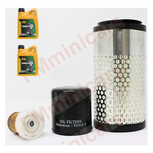 Kit d'entretien + 2L d'huile moteur, filtre à huile Aixam Z482, filtre à air, filtre à gasoil Kubota