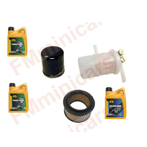 Kit d'entretien + 2L d'huile moteur (10W40) + 1L d'huile de boîte de vitesses (80W90), filtre à huile Casalini, filtre à air, filtre à gasoil Mitsubishi