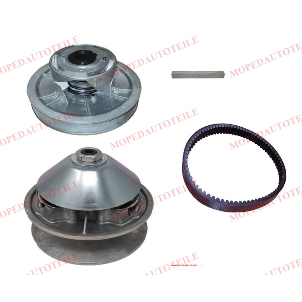Kit variateur moteur + variateur de boîte de vitesses + courroie d'entraînement (022) + clavette, Aixam (400.4/400/400 Évolution)