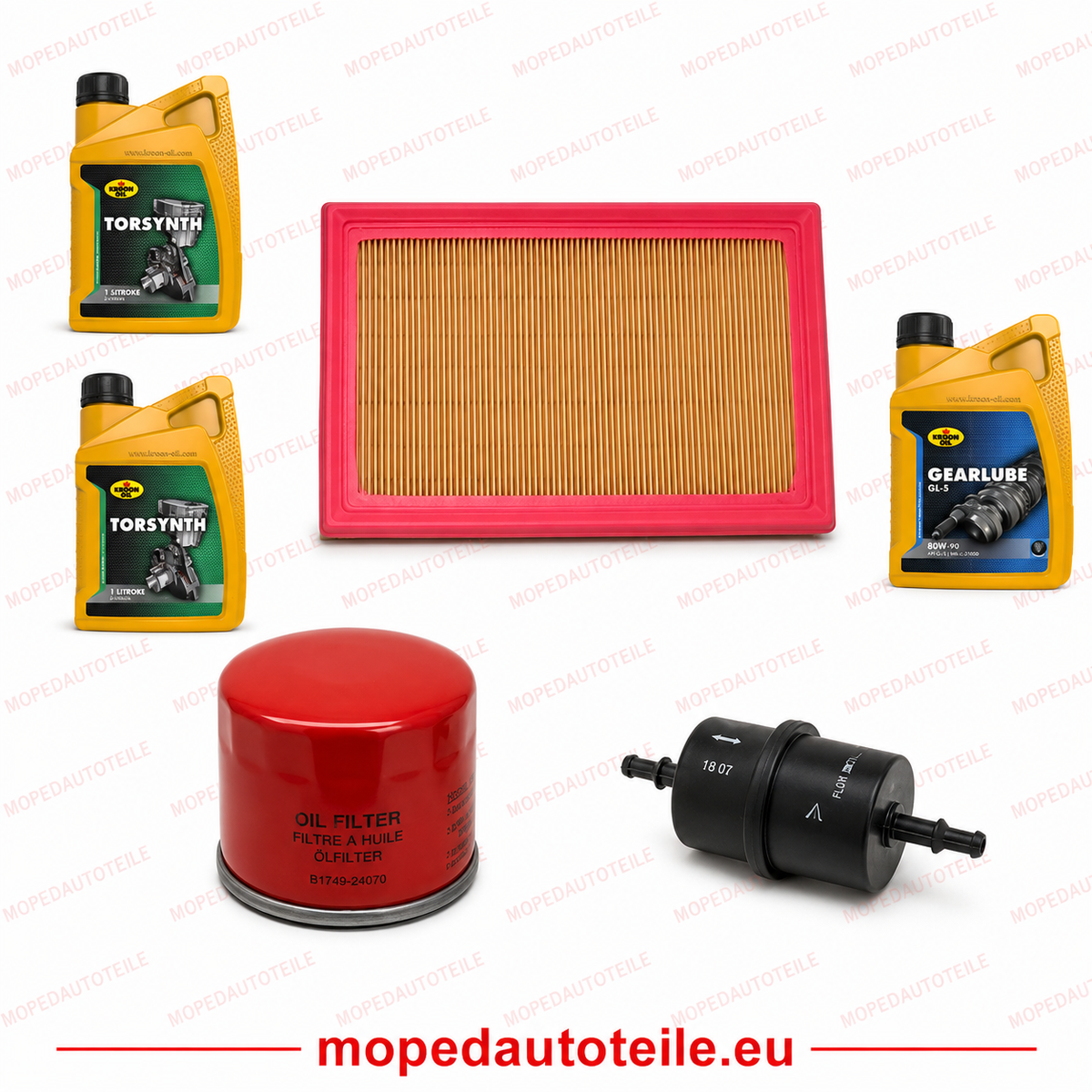 Kit d'entretien + 2L d'huile moteur (10W40) + 1L d'huile de boîte de vitesses (80W90), Lombardini Focs LWD 502(505) Filtre à huile Filtre à air Filtre à carburant diesel