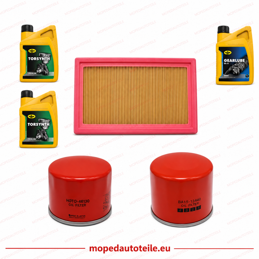 Kit d'entretien + 2L d'huile moteur (10W40) + 1L d'huile de boîte de vitesses (80W90), Lombardini Focs LWD 502(505) Filtre à huile Filtre à air Filtre à carburant diesel