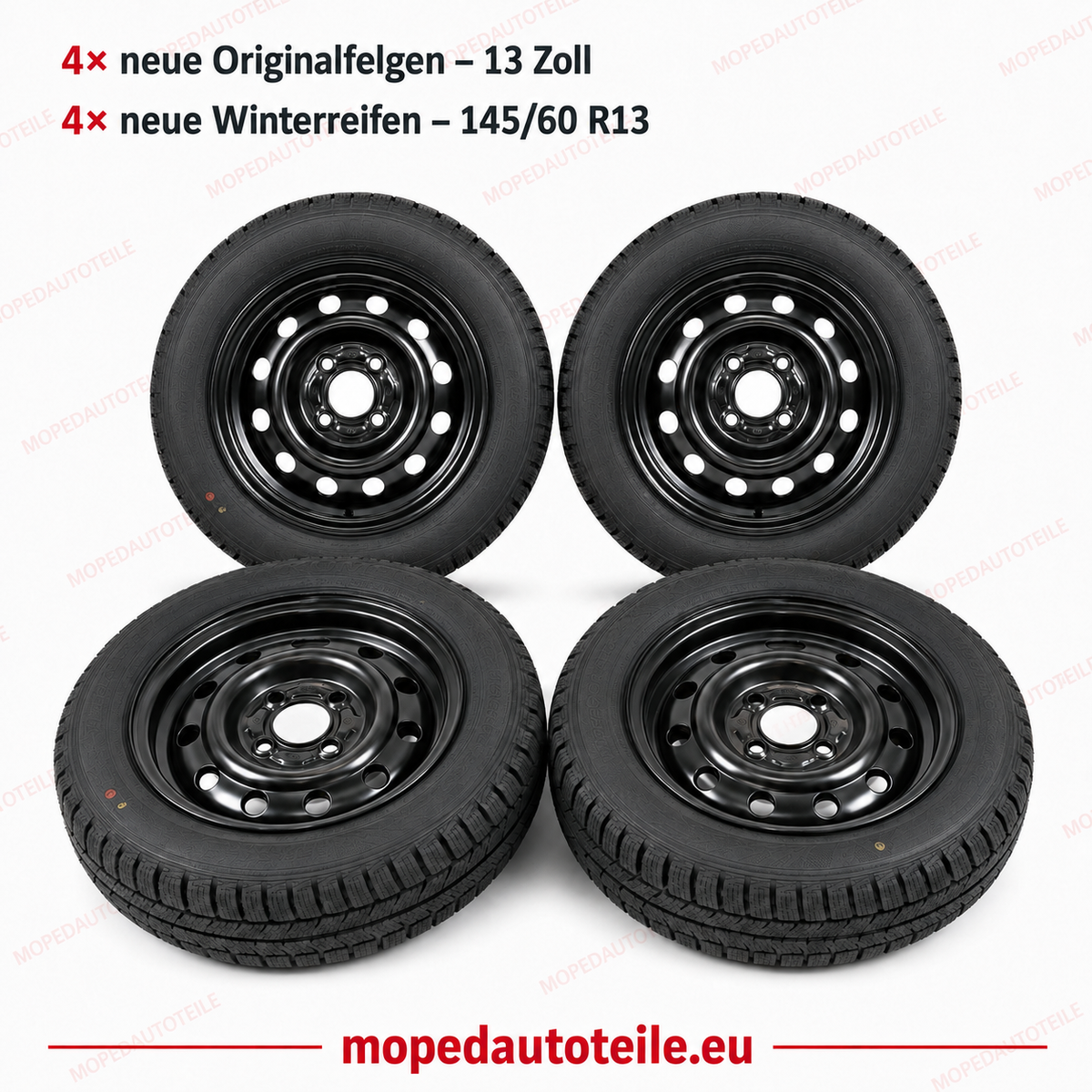 Ensemble de 4 jantes d'origine neuves + 4 pneus d'été neufs 13 pouces, Aixam/Microcar