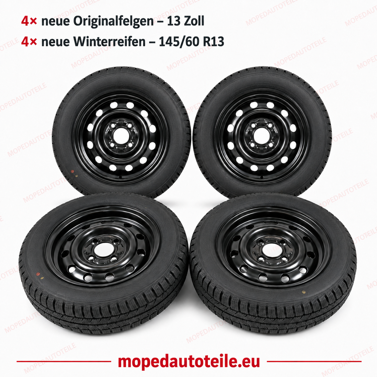 Ensemble de 4 jantes d'origine neuves + 4 pneus d'hiver neufs 13 pouces Ligier Microcar