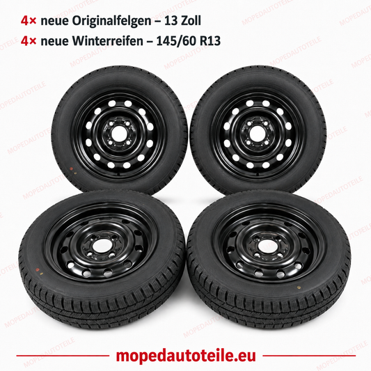 Ensemble de 4 nouvelles jantes d'origine + 4 nouveaux pneus d'été 13 pouces Ligier Microcar