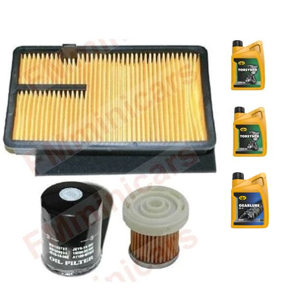 Kit d'entretien + 2L d'huile moteur (10W40) + 1L d'huile de boîte de vitesses (80W90), filtre à huile Aixam Z402, filtre à air, filtre à gasoil Kubota